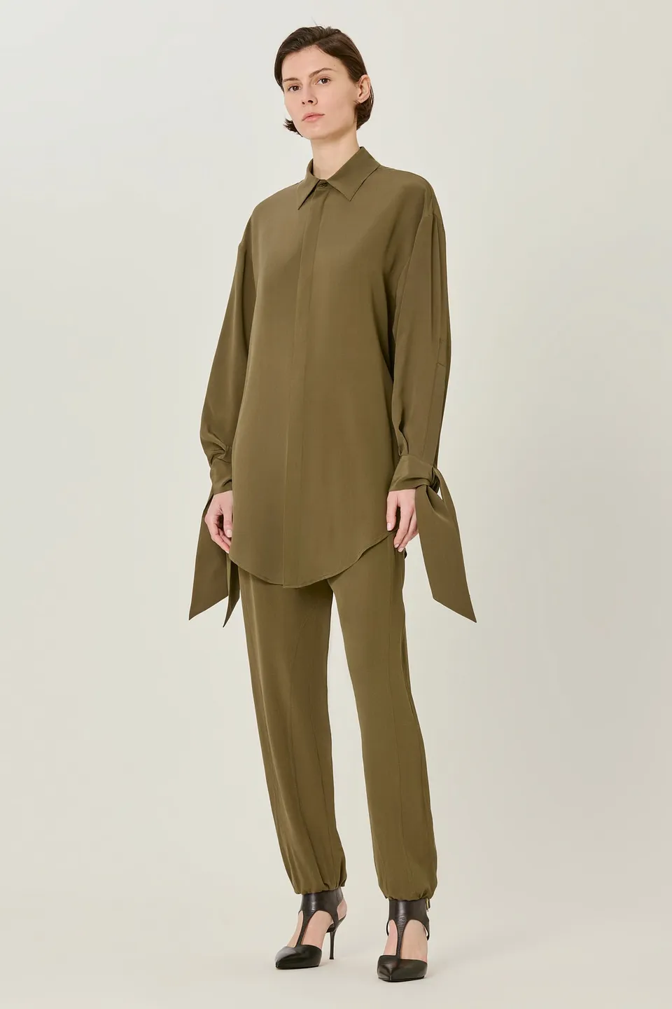 Sa Su Phi Susanna camicia fango crepe de chine