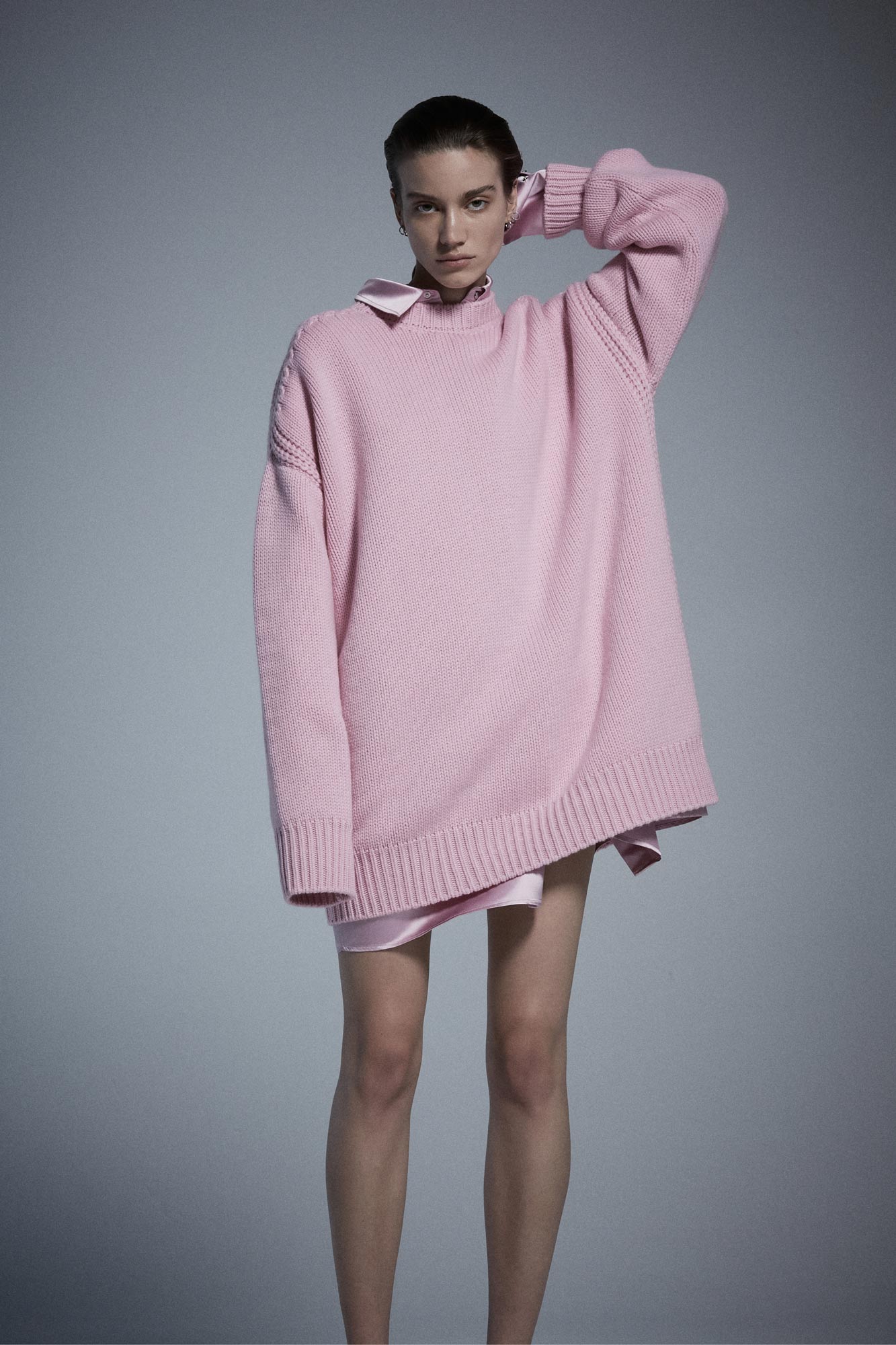 Sa Su Phi Giorgia abito cashmere rosa scollo rotondo