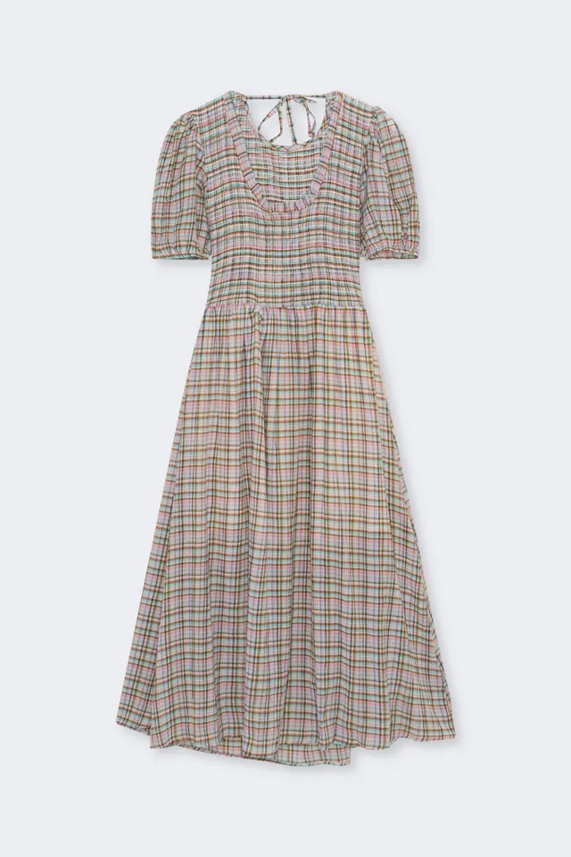 The New Society Zinnia Check vestito donna a quadri cotone