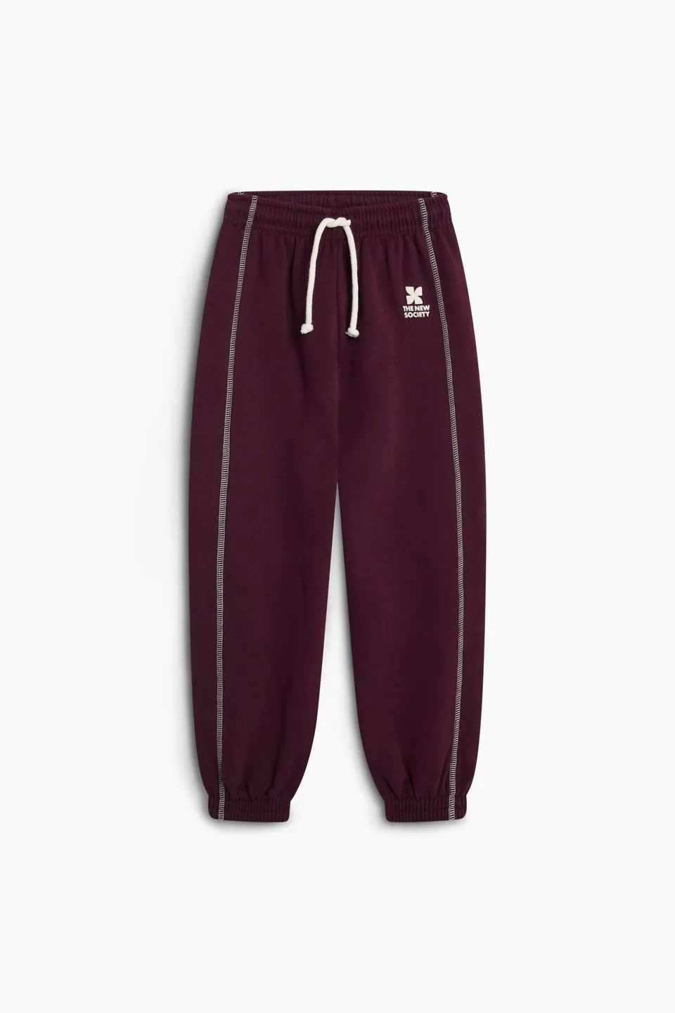 The New Society TNS Logo Jogging pantalone bordeaux cotone