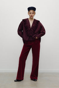 The New Society Ines pantalone donna rosso velluto anni 70