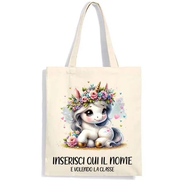 Mr. Gadgets Unicorno Shopper in Cotone per Ogni Giorno