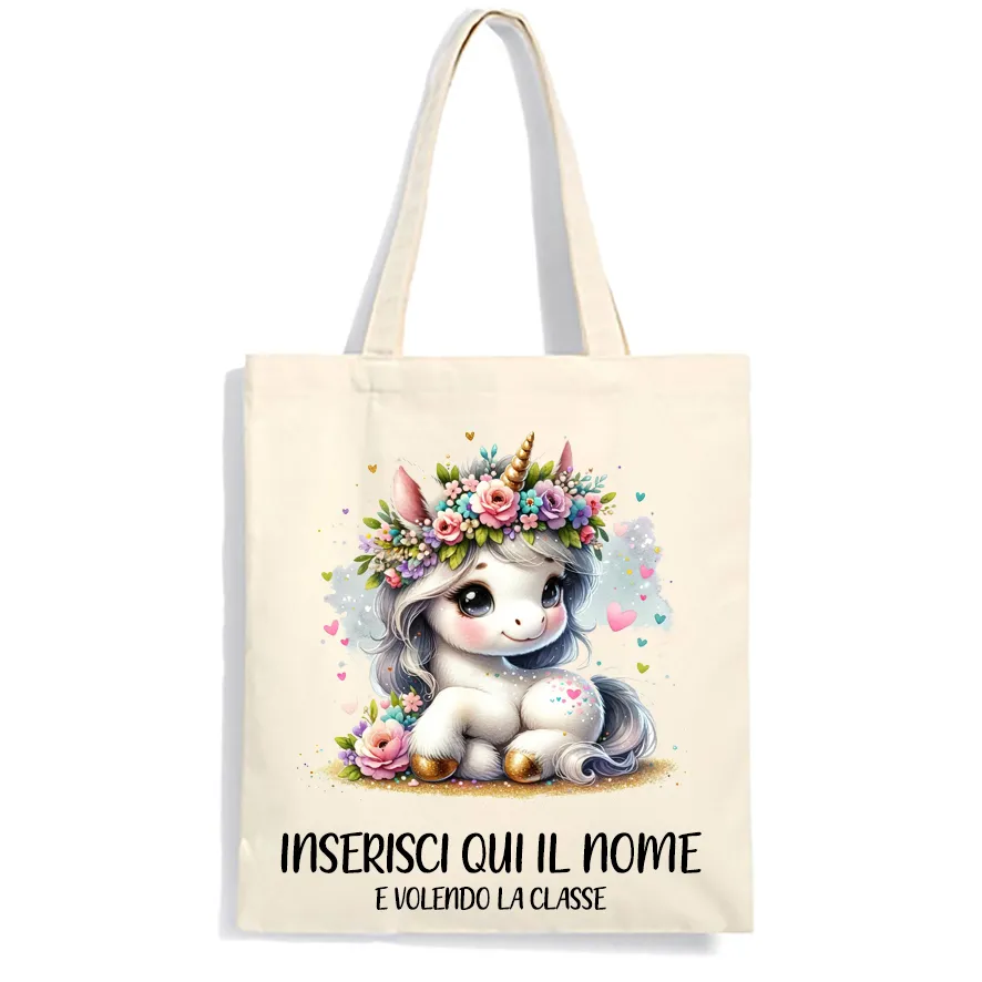 Mr. Gadgets Unicorno Shopper in Cotone per Ogni Giorno