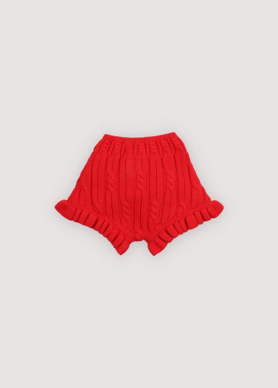 THE NEW SOCIETY Bluebell pantaloncini Tulip Red cotone treccia