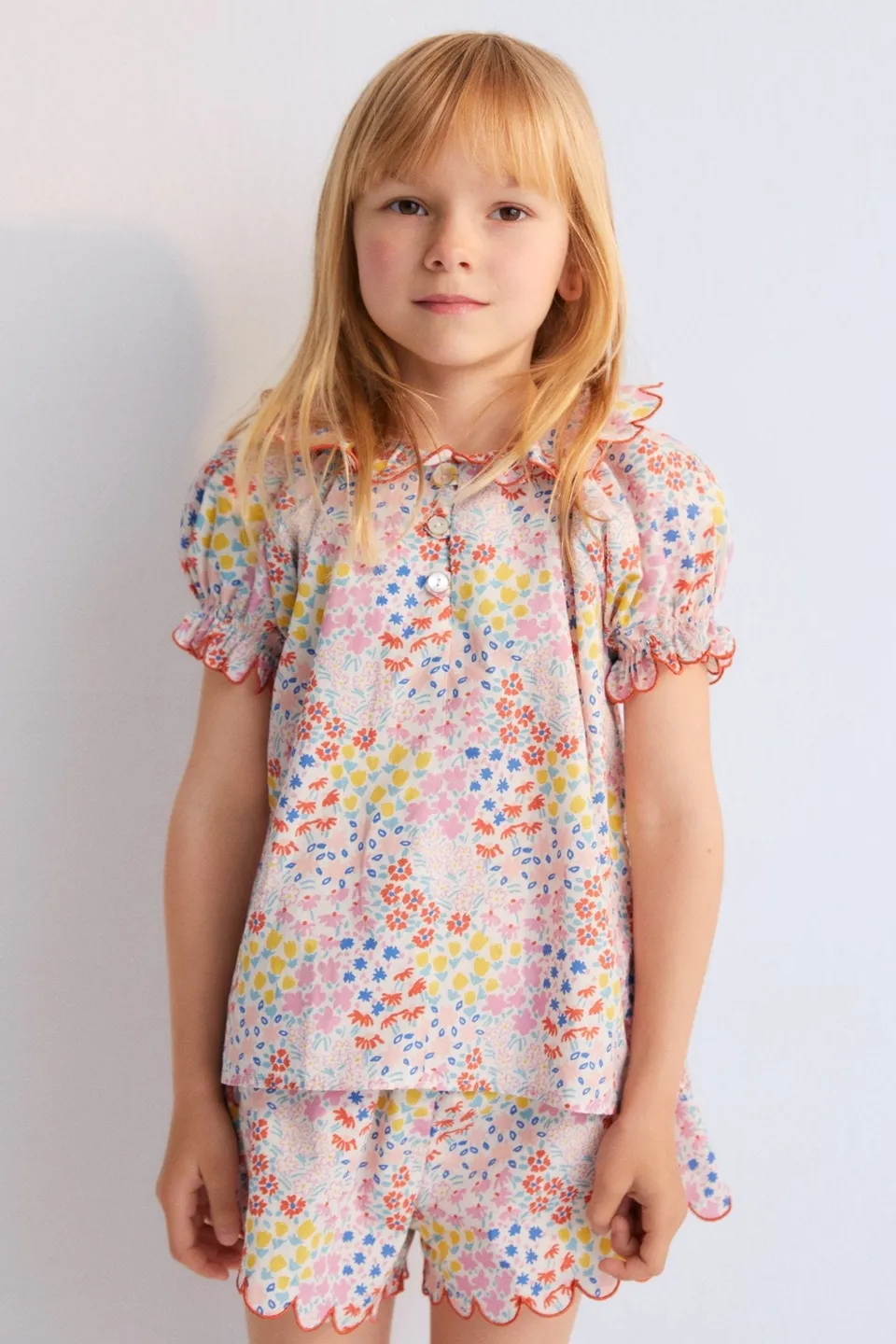 The New Society Greneva Blouse camicetta bambina rosa cotone