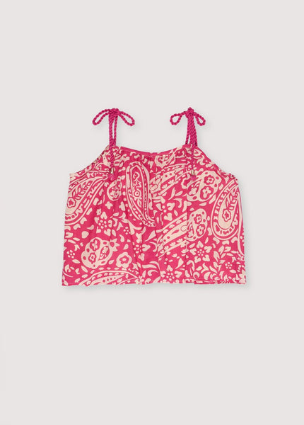 The New Society Santorini top donna fucsia cotone