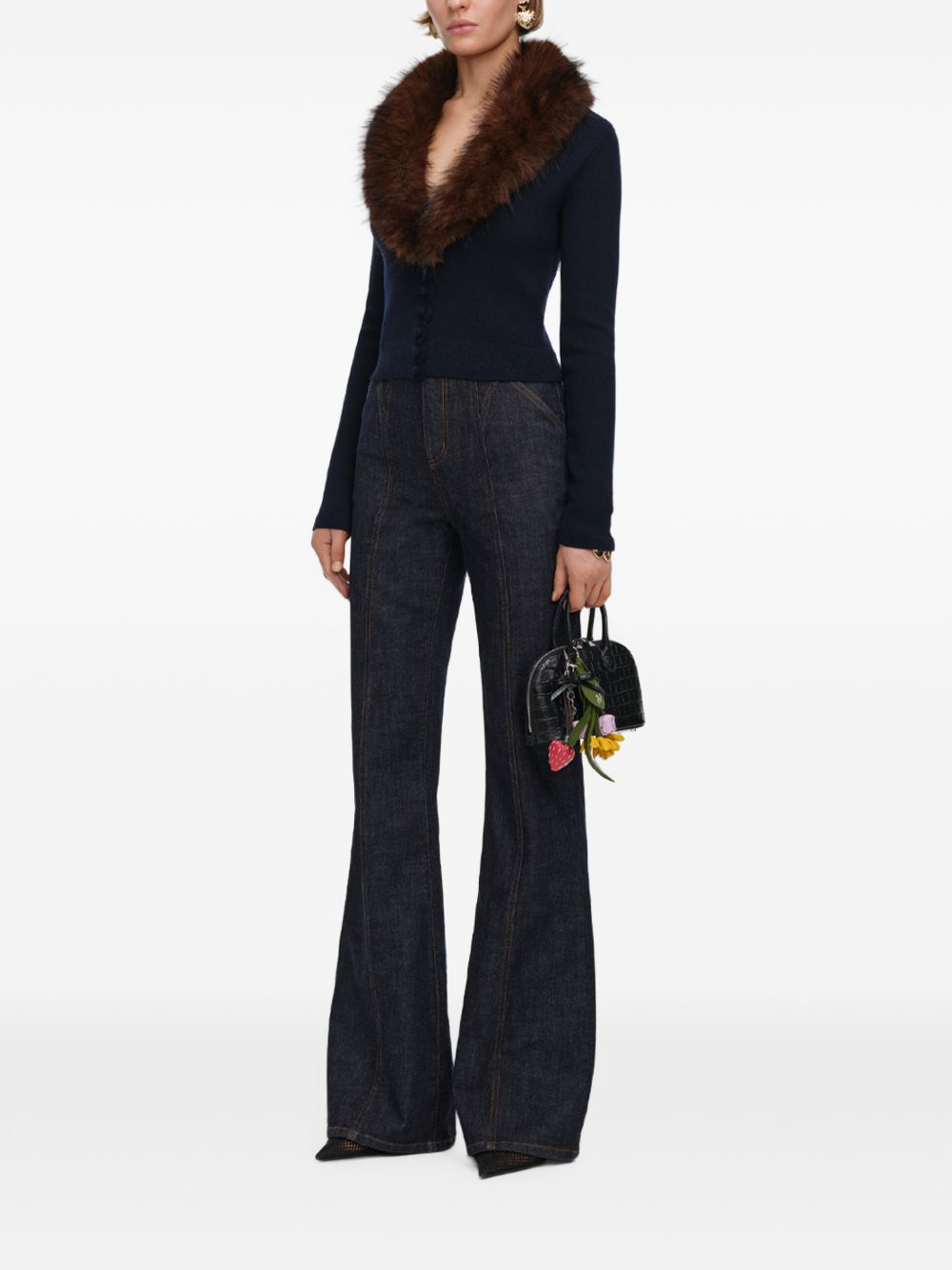 Self-Portrait AW26-148CA cardigan blu navy donna