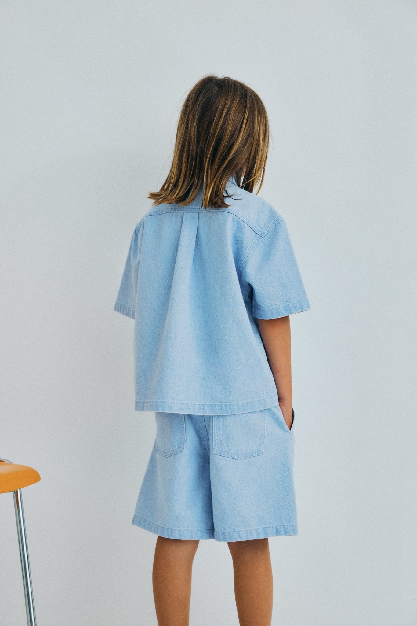 The New Society Ginger camicia bambino denim chiaro