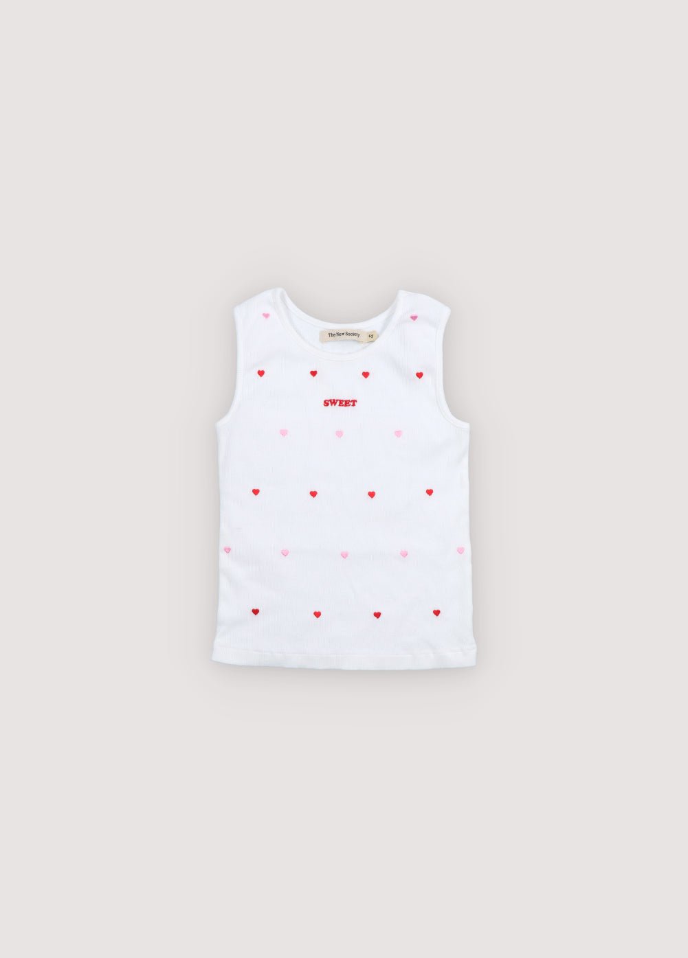 The New Society Petunia Canotta Bimba Cuori Pure Cloud Cotone
