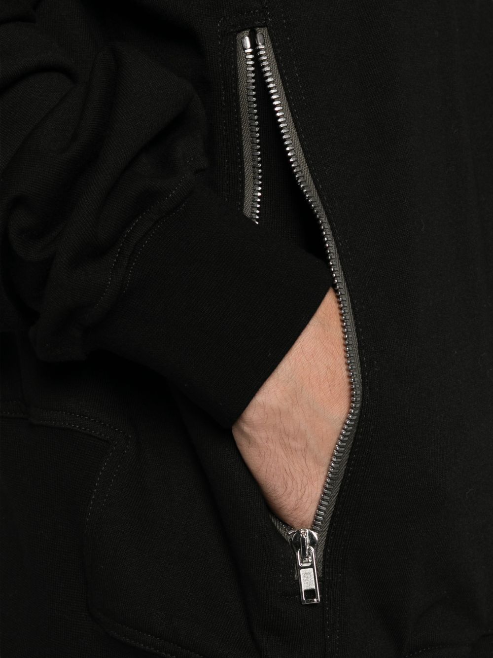 Rick Owens RU02F4278 Felpa Nera in Cotone