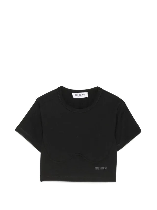 The Attico 261WCT00364 t-shirt nera donna crop