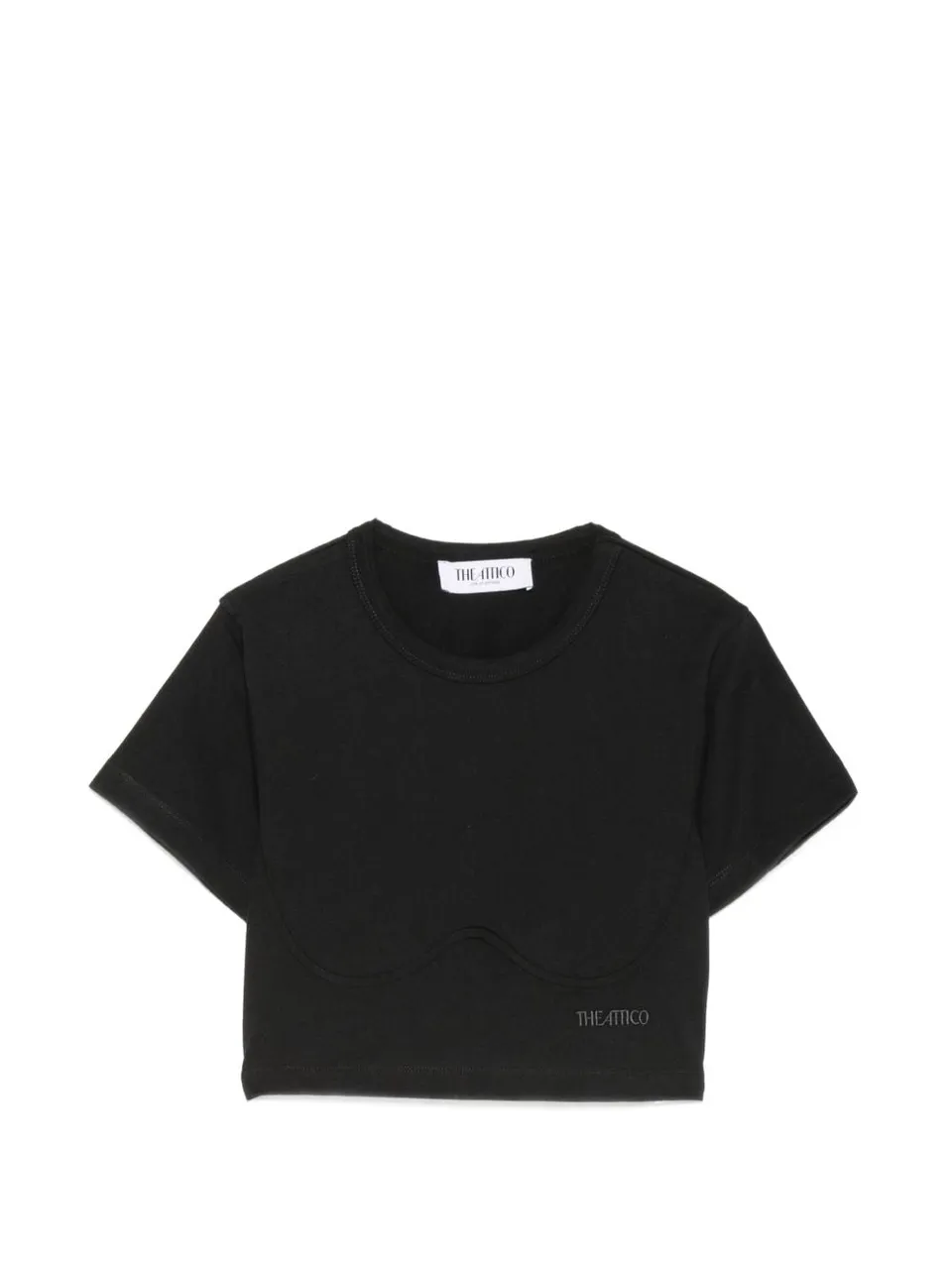 The Attico 261WCT00364 t-shirt nera donna crop