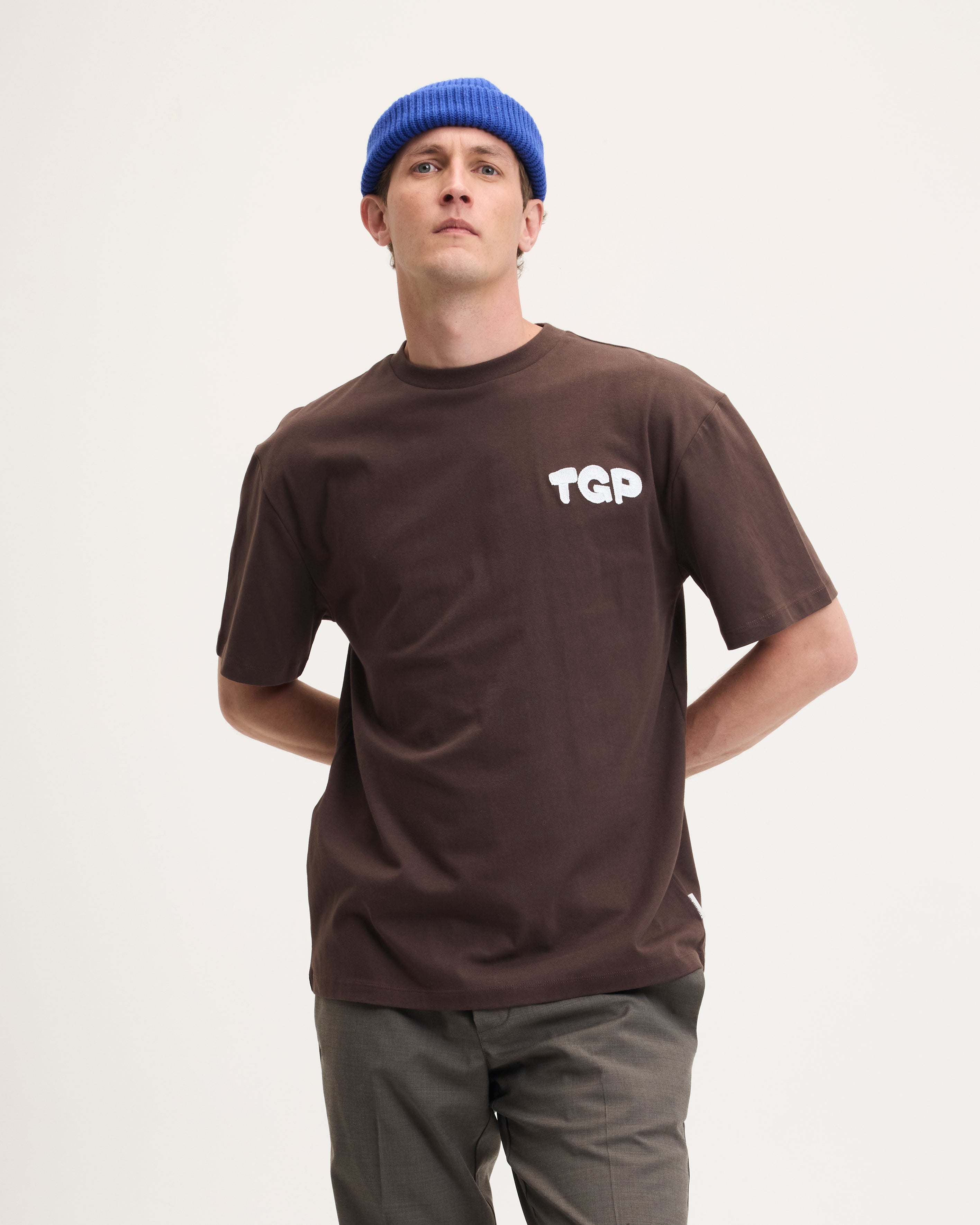 GOODPEOPLE Took Artwork Tee t-shirt marrone cotone