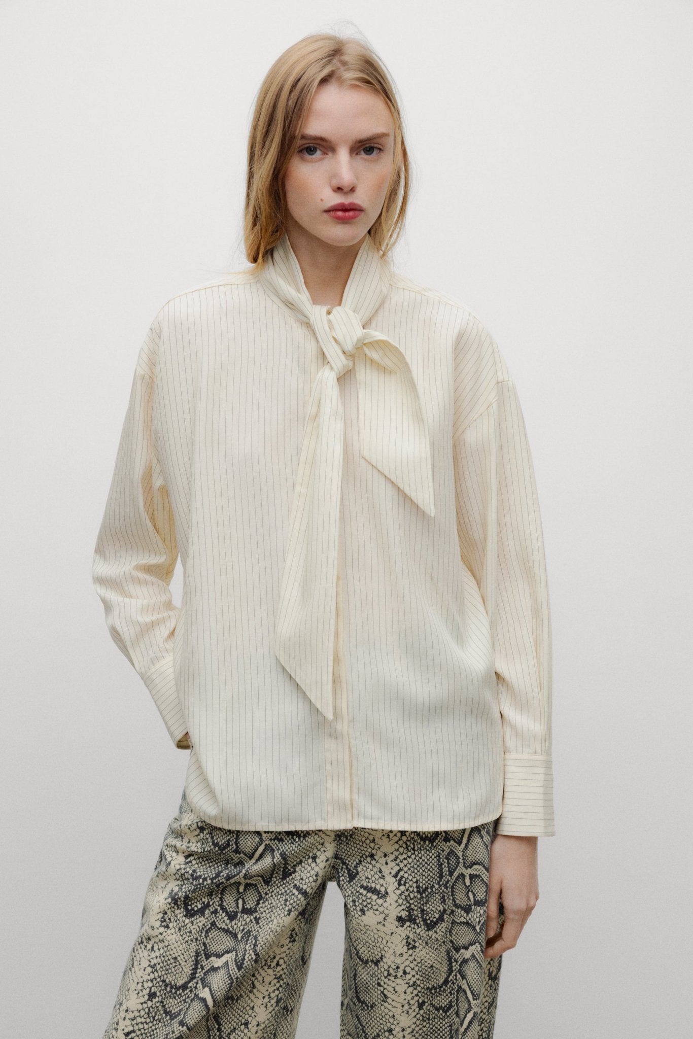 The New Society Meadow camicia donna righe in tencel