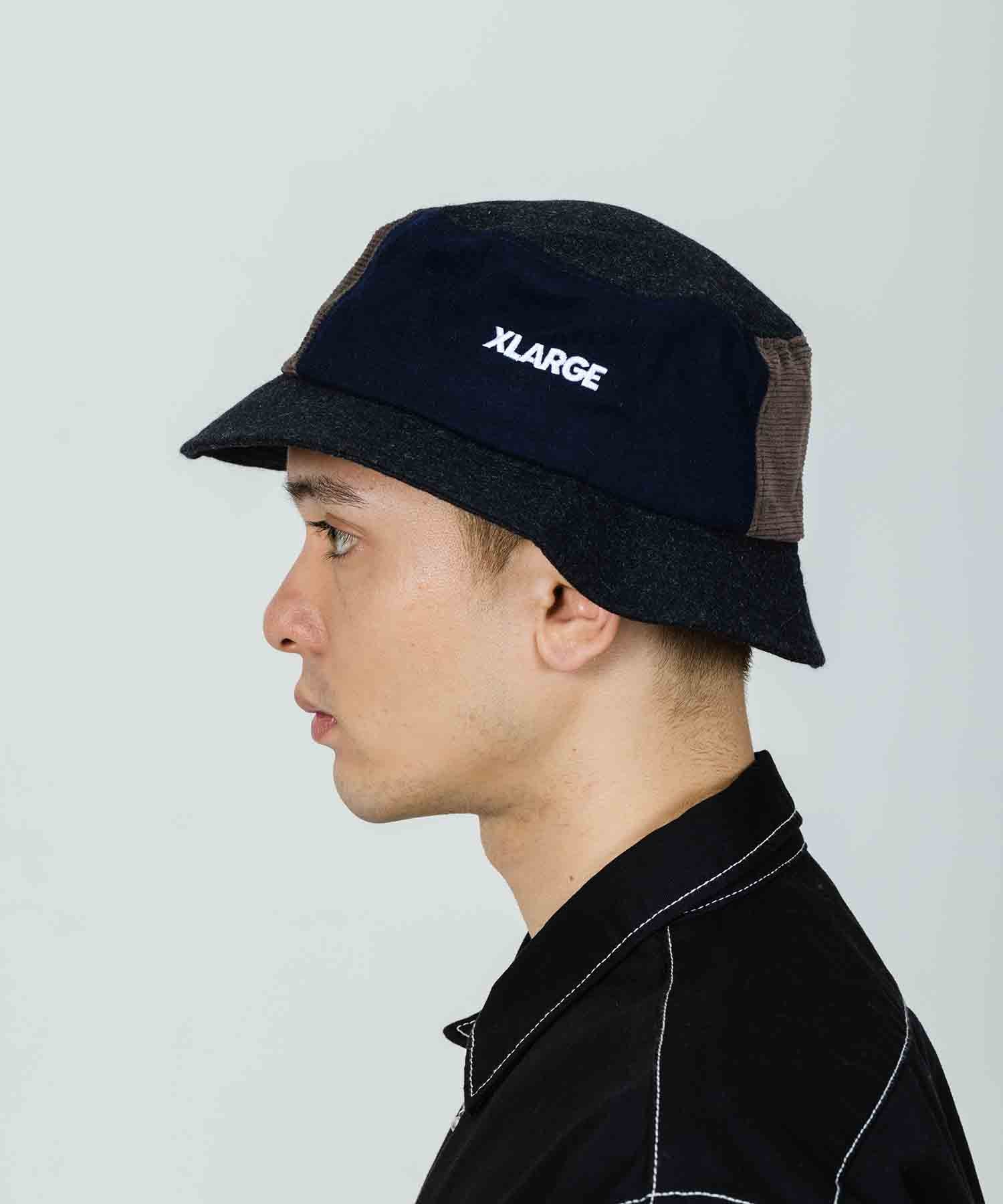X-Large Paneled Wool cappello di lana oliva