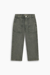 The New Society TNS Denim Baggy Pant pantaloni donna verdi tea leaf