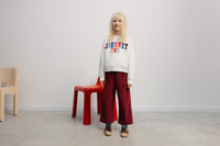 The New Society Dree pantalone bimba Rumba Red velluto