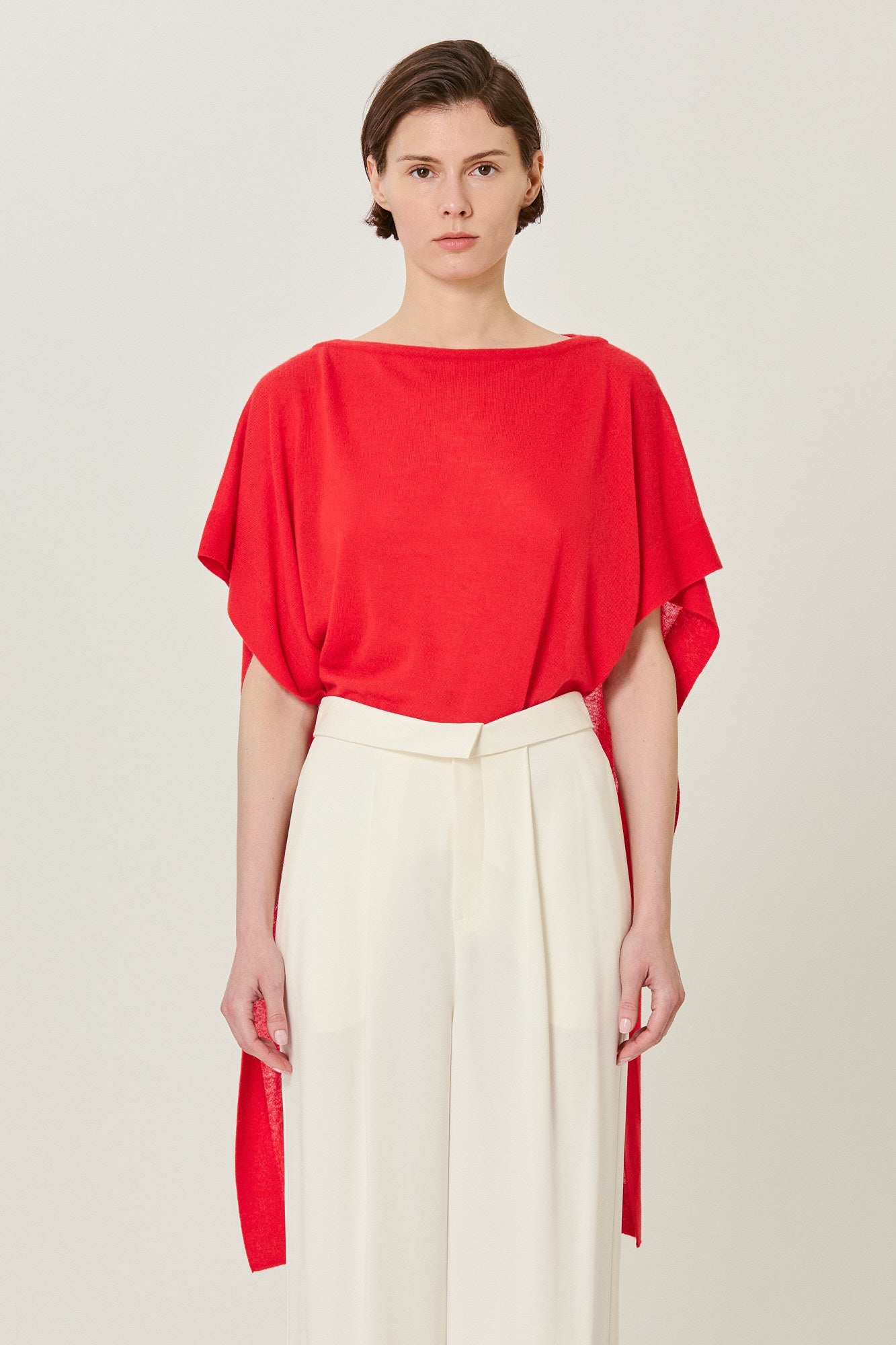 Sa Su Phi cardigan poncho cashmere seta avorio