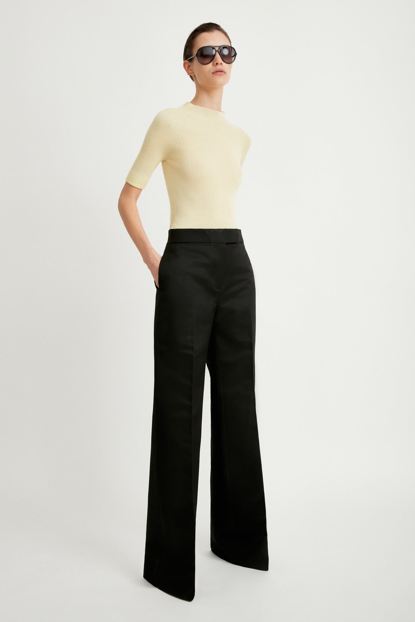 Sa Su Phi Andrea pantalone donna 38 nero lana seta