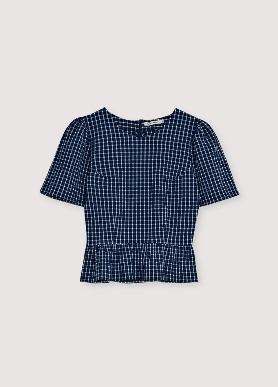 The New Society Jasmine top donna quadretti Midnight Checks