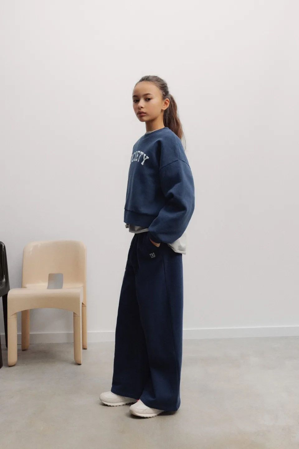 The New Society Mochi pantaloni tuta ragazzo Black Iris cotone