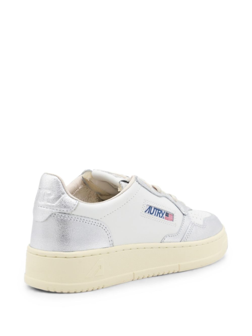 Autry Medalist AULW Sneakers Bianche Pelle Argento