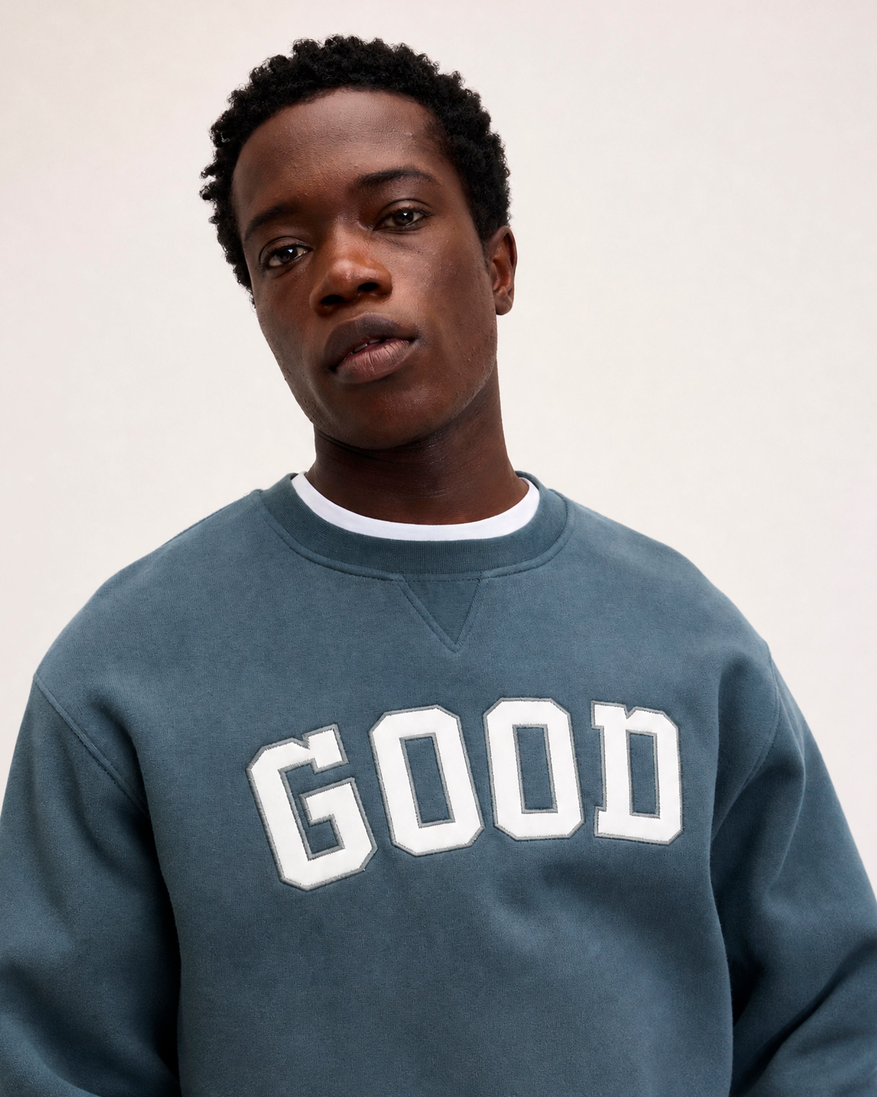 GOODPEOPLE Leff Good maglione verde cotone ricamato