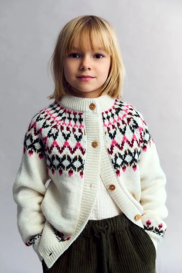 The New Society Wendy Cardigan Bambina Moonlight White Alpaca