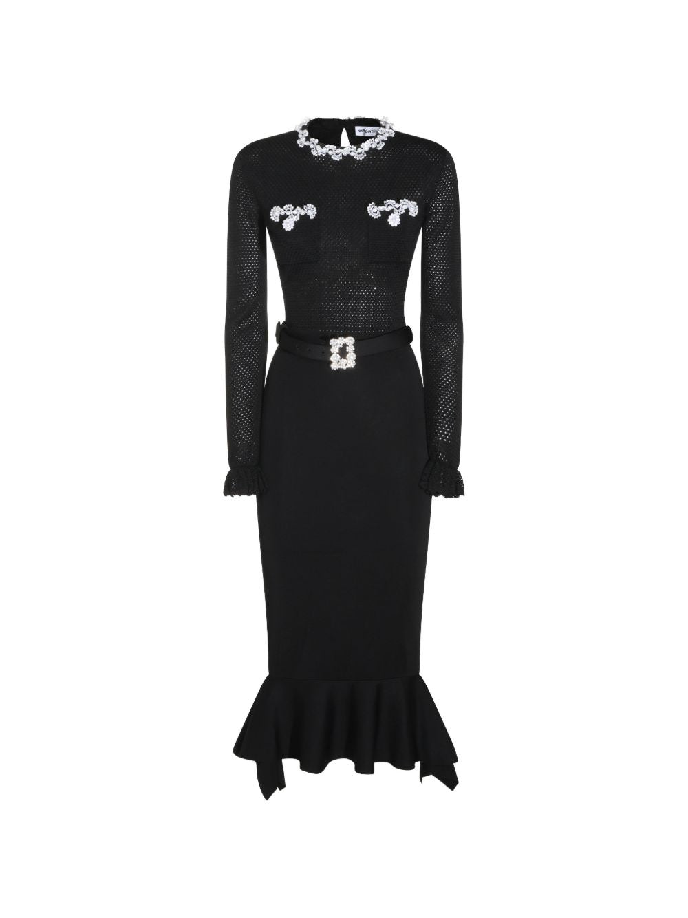 Self-Portrait AW26-085MC Abito Midi Nero