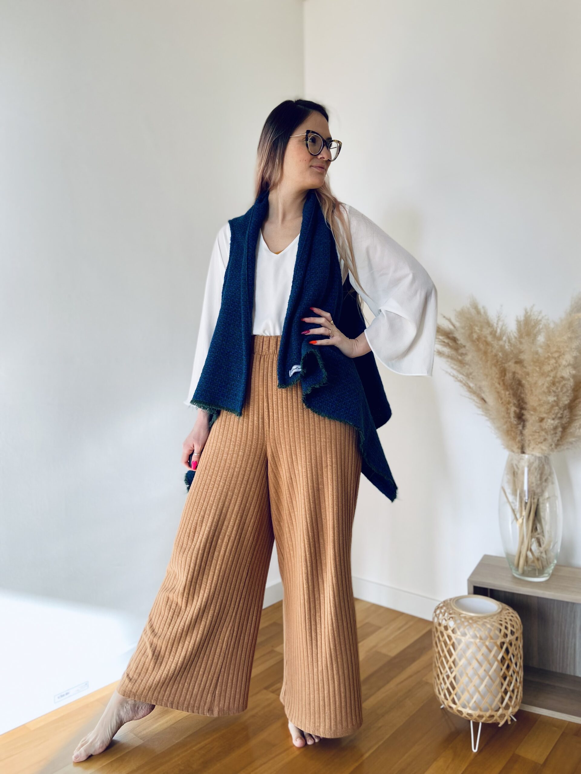 Patrice Lauri Anne Poncho Gilet donna in cotone