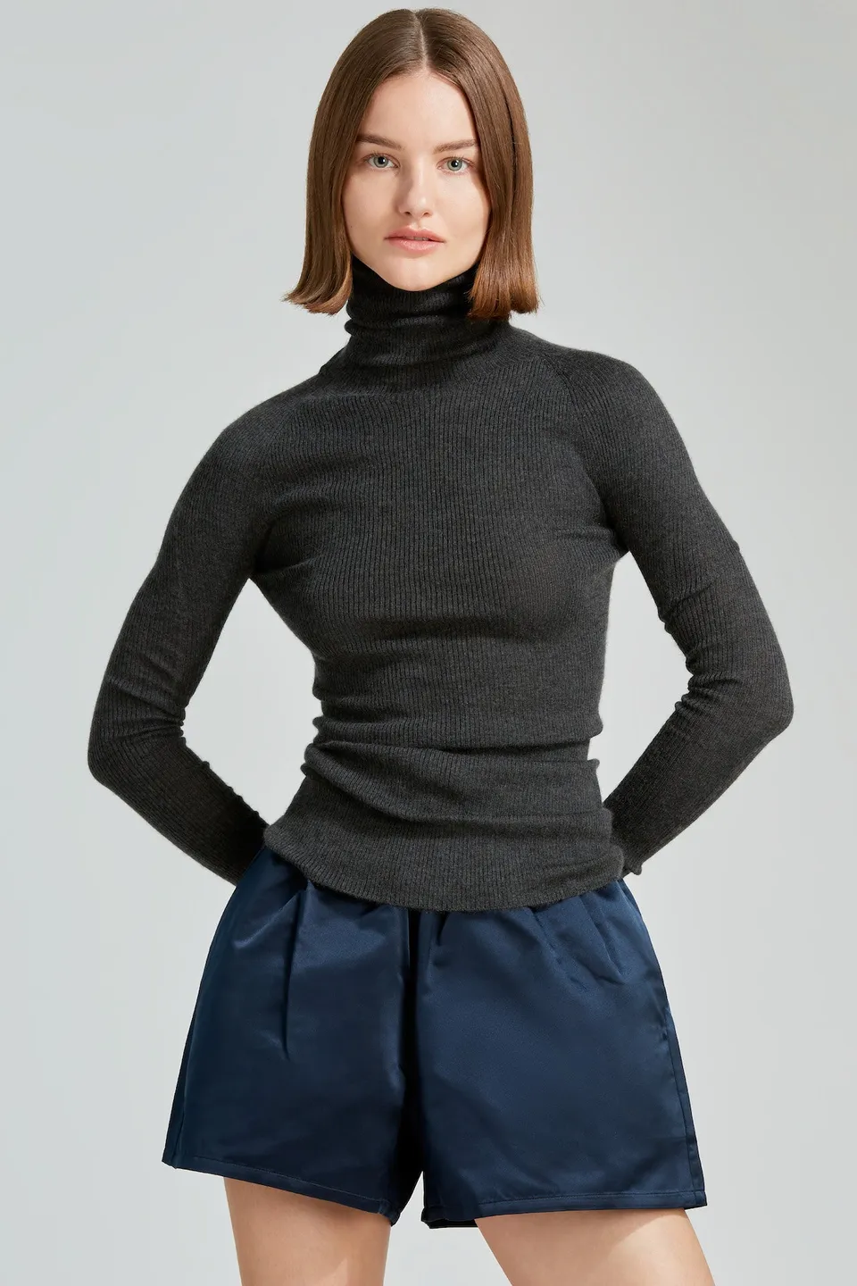Sa Su Phi dolcevita a costine cashmere seta donna