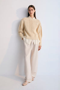The New Society Quios maglione donna macadamia cotone