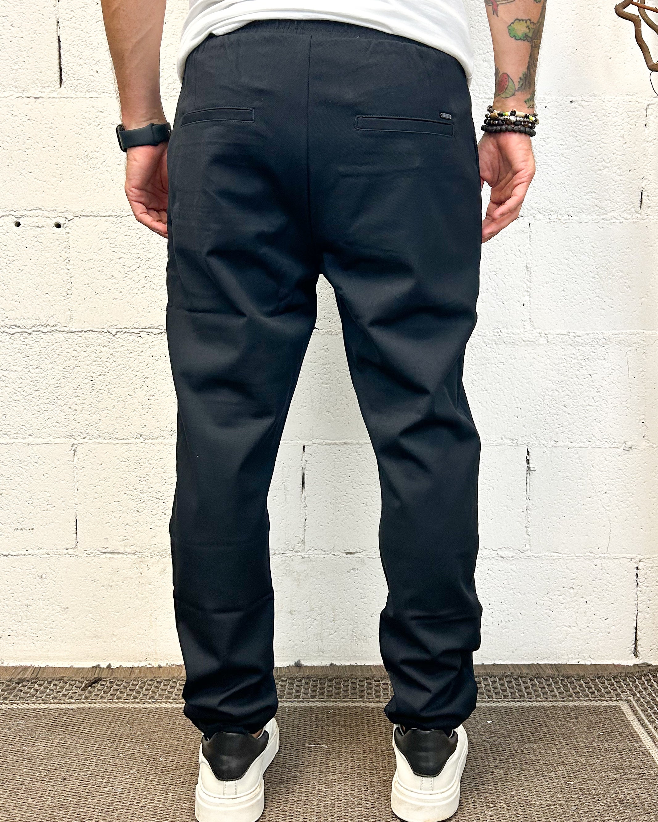 ONLYONE Gianni Lupo Leonard pantalone carrot fit blu navy