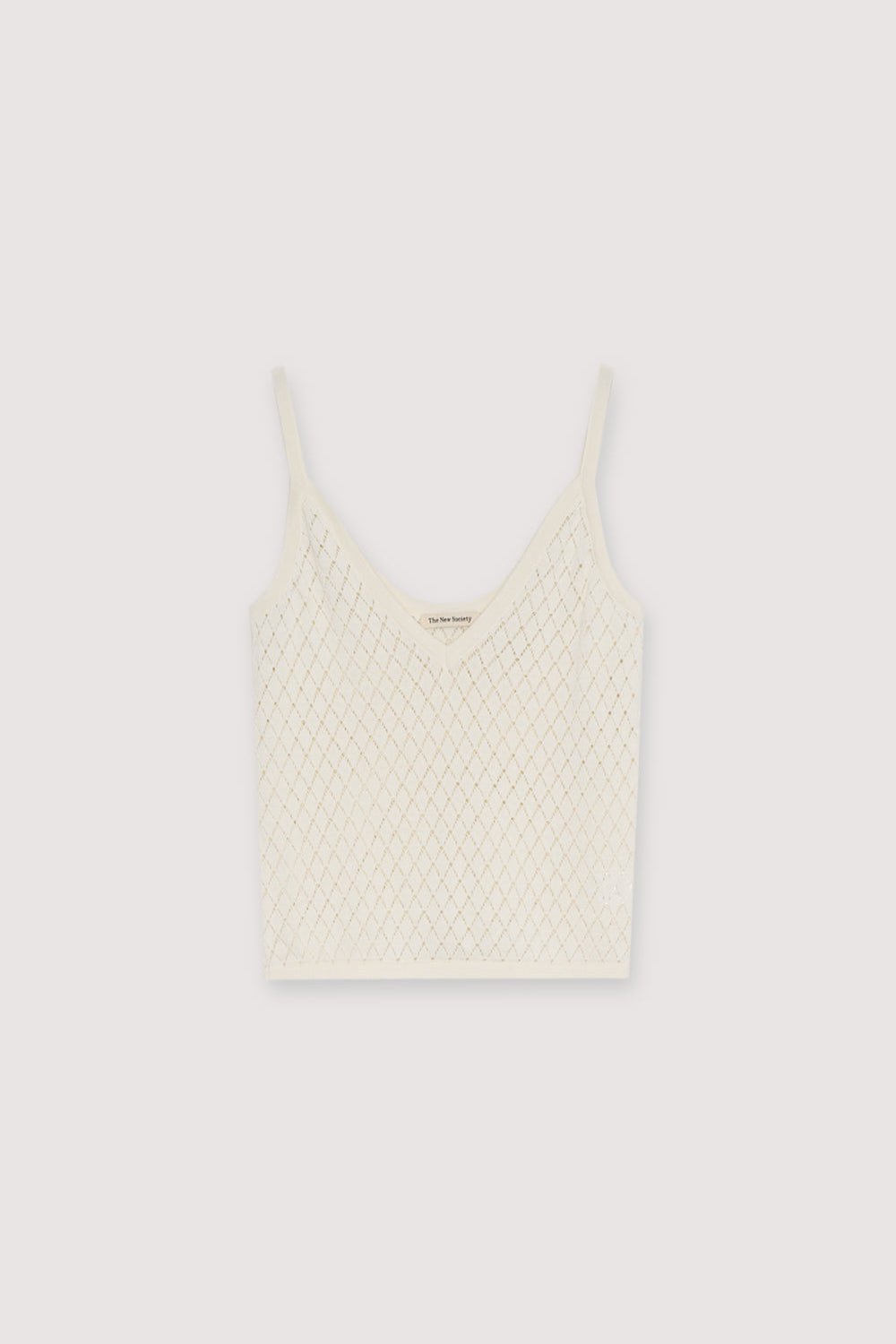 The New Society Lirio top ecru cotone maglia fine