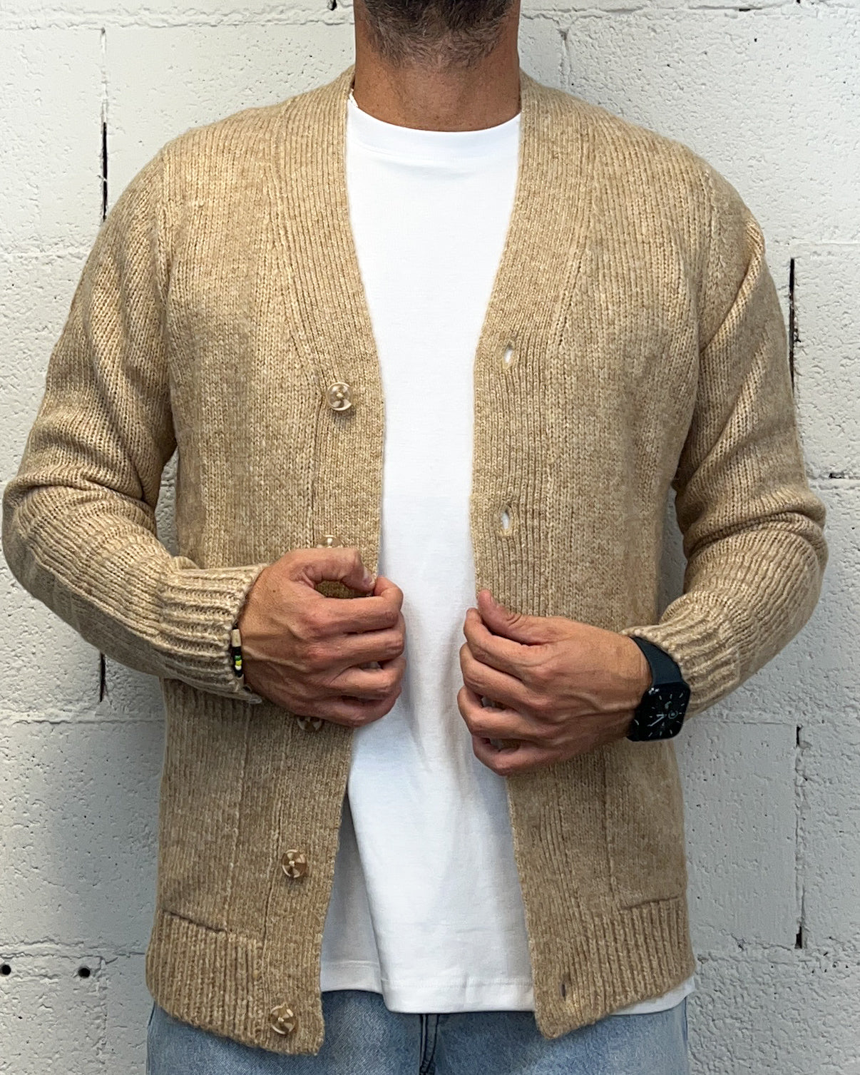 ONLYONE OVER-D Tasche Toppa cardigan crema regolare