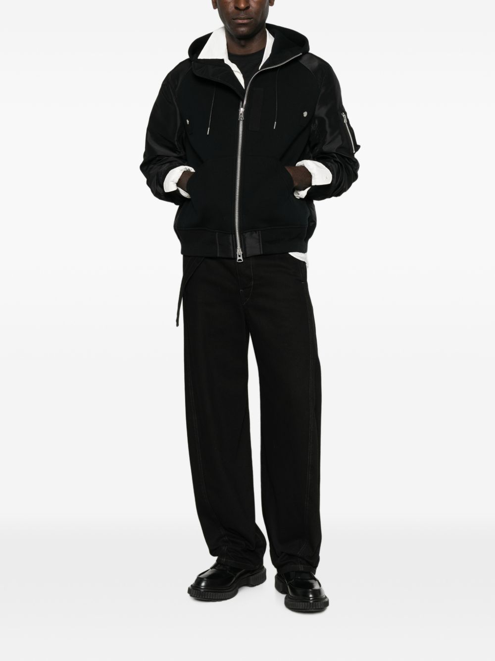 Sacai 26-04136M Felpa Nera Uomo