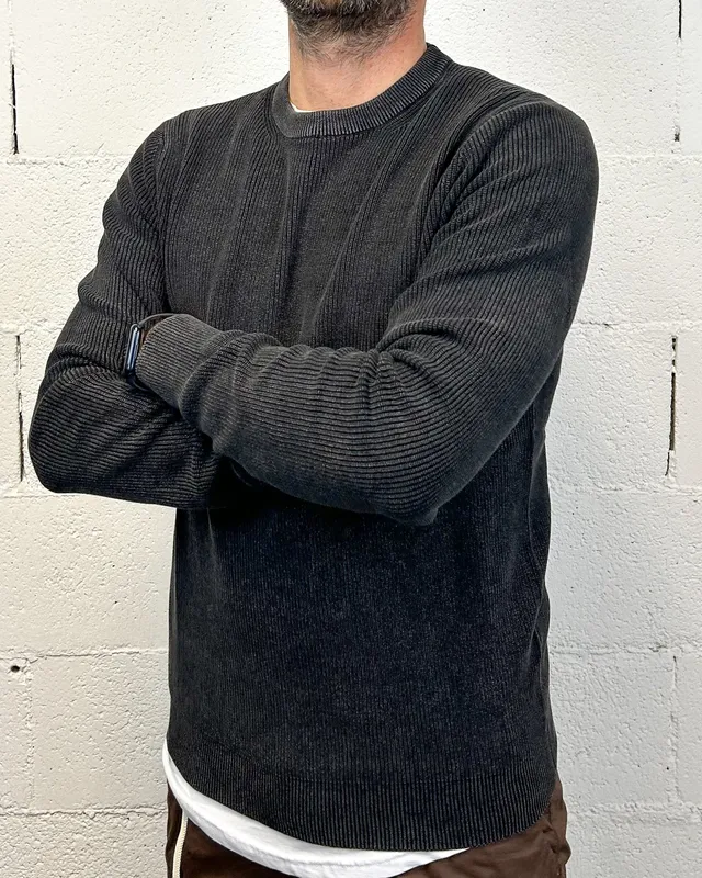 ONLYONE OVER-D Paricollo Costa pullover nero vestibilità regolare