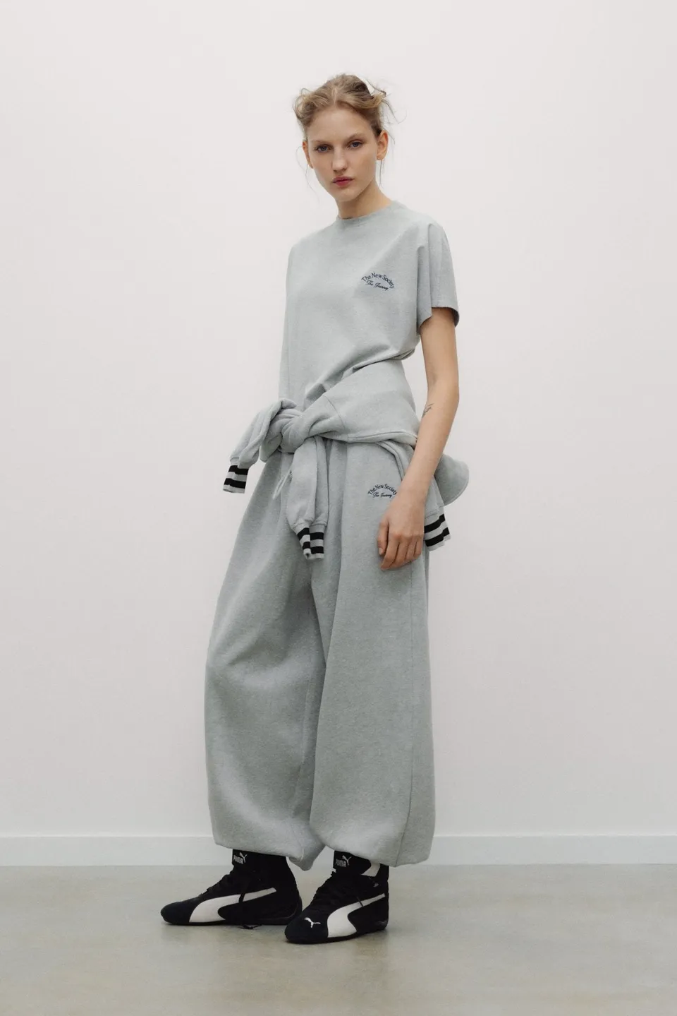 The New Society Mochi pantaloni jogging Grigio cotone