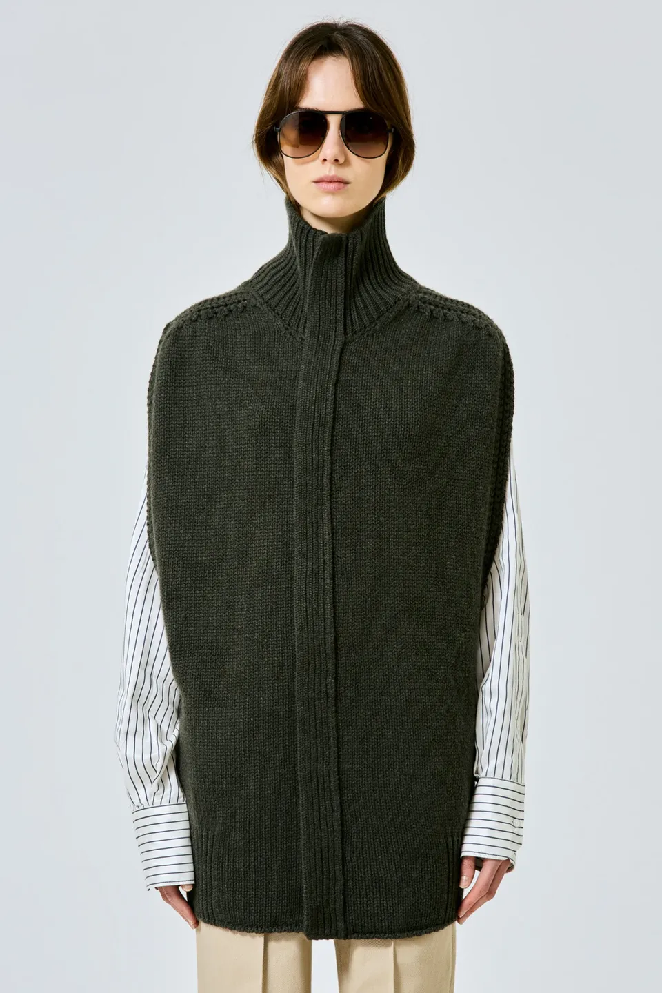 Sa Su Phi Matilda cardigan cashmere verde militare