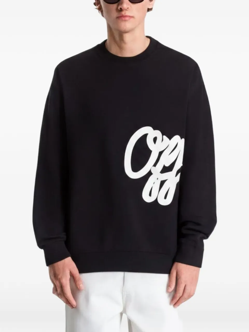 Off-White 44MHE212F26 maglia nera uomo