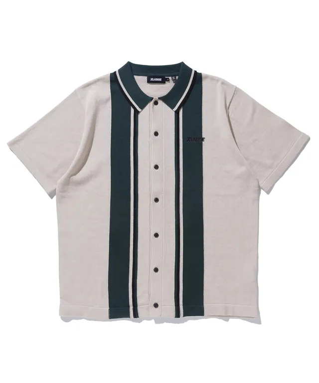X-Large Line Knit polo beige cotone