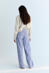 The New Society Nicol pantaloni donna lilla velluto