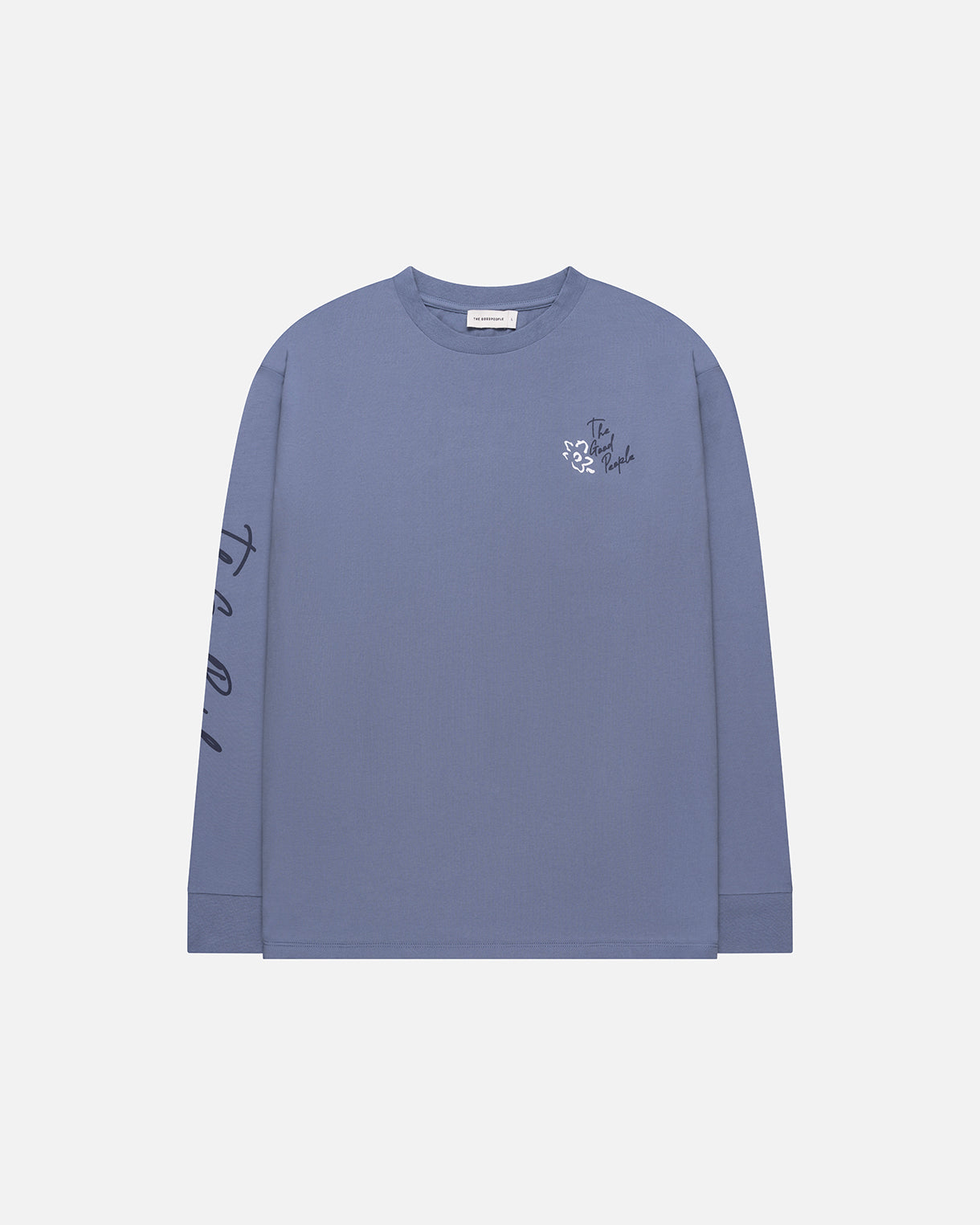 GOODPEOPLE Oliver Artwork Longsleeve t-shirt blu denim cotone