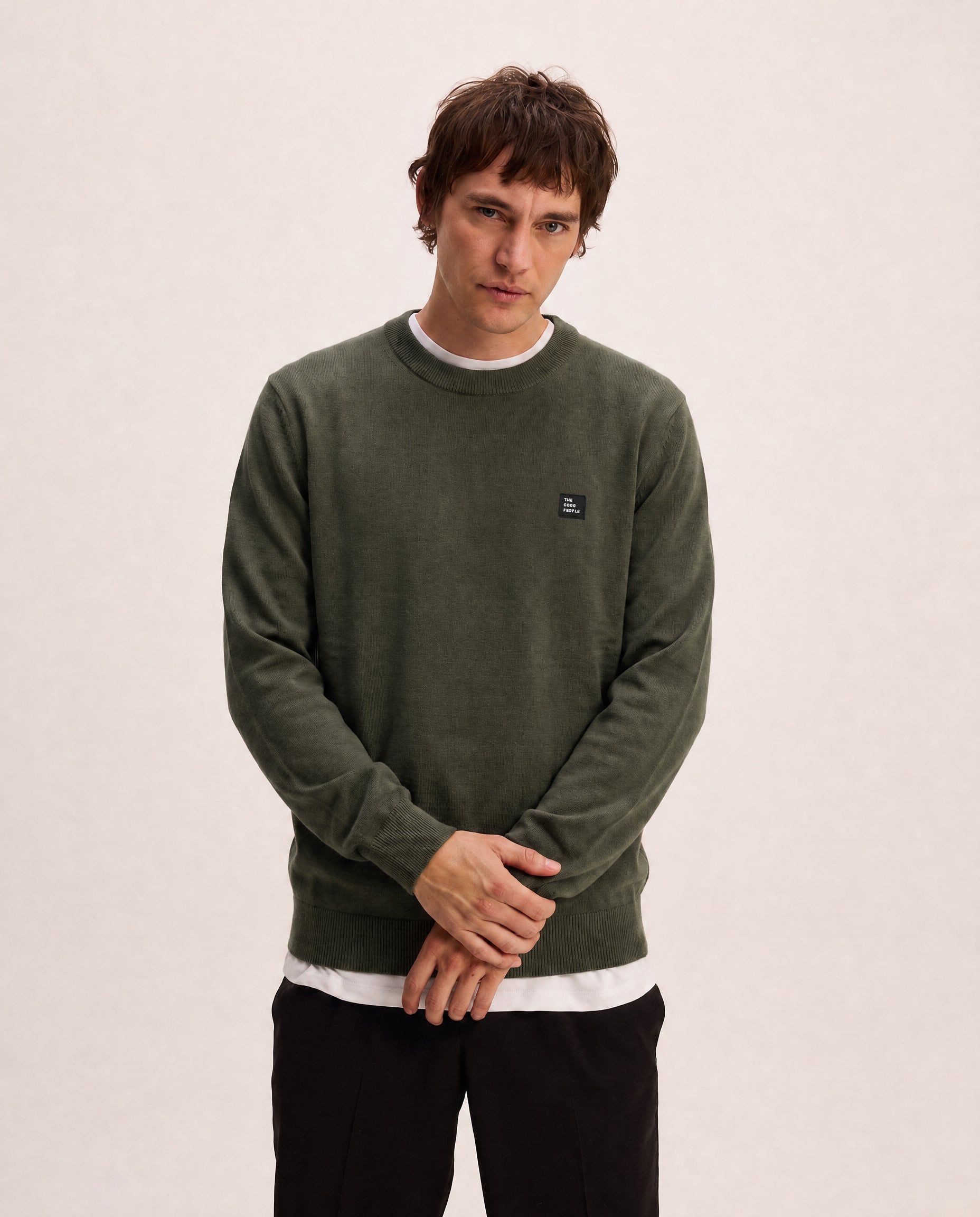 Goodpeople Oknit Comfort maglione verde scuro misto lana