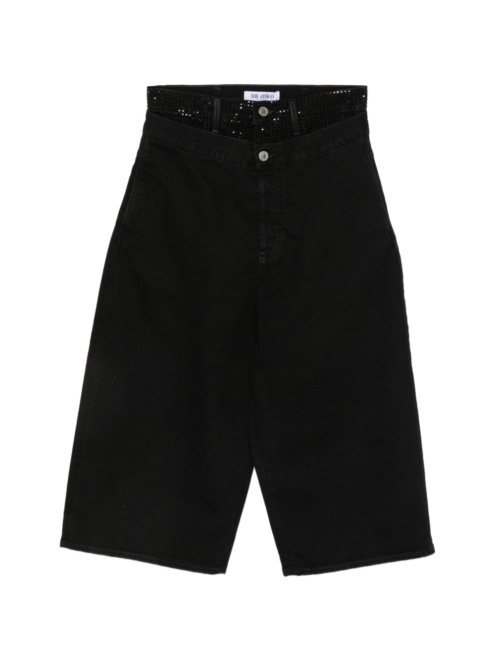 The Attico 261WCP00324 Jeans Neri con Cristalli