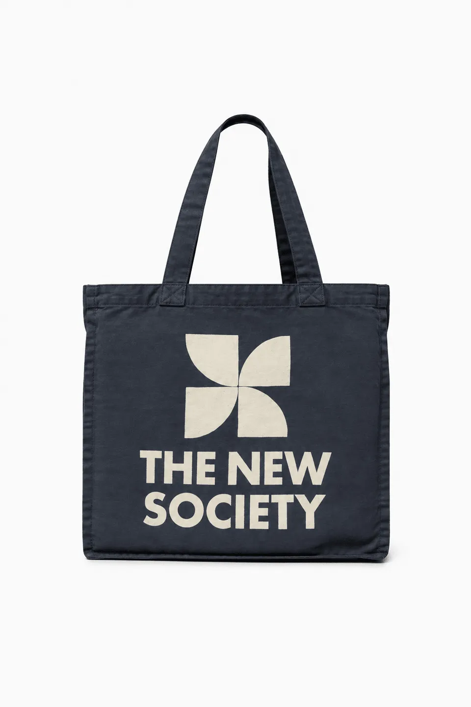 The New Society TNS Logo Bag Forged Iron borsa tela cotone