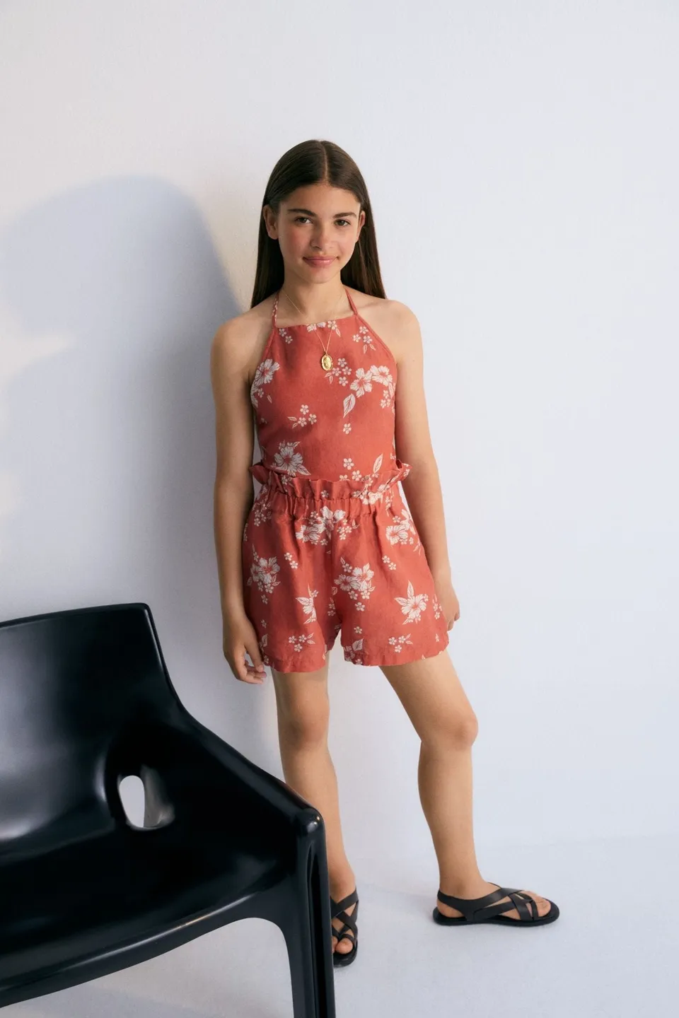 THE NEW SOCIETY Nauplia top teen rosso lino