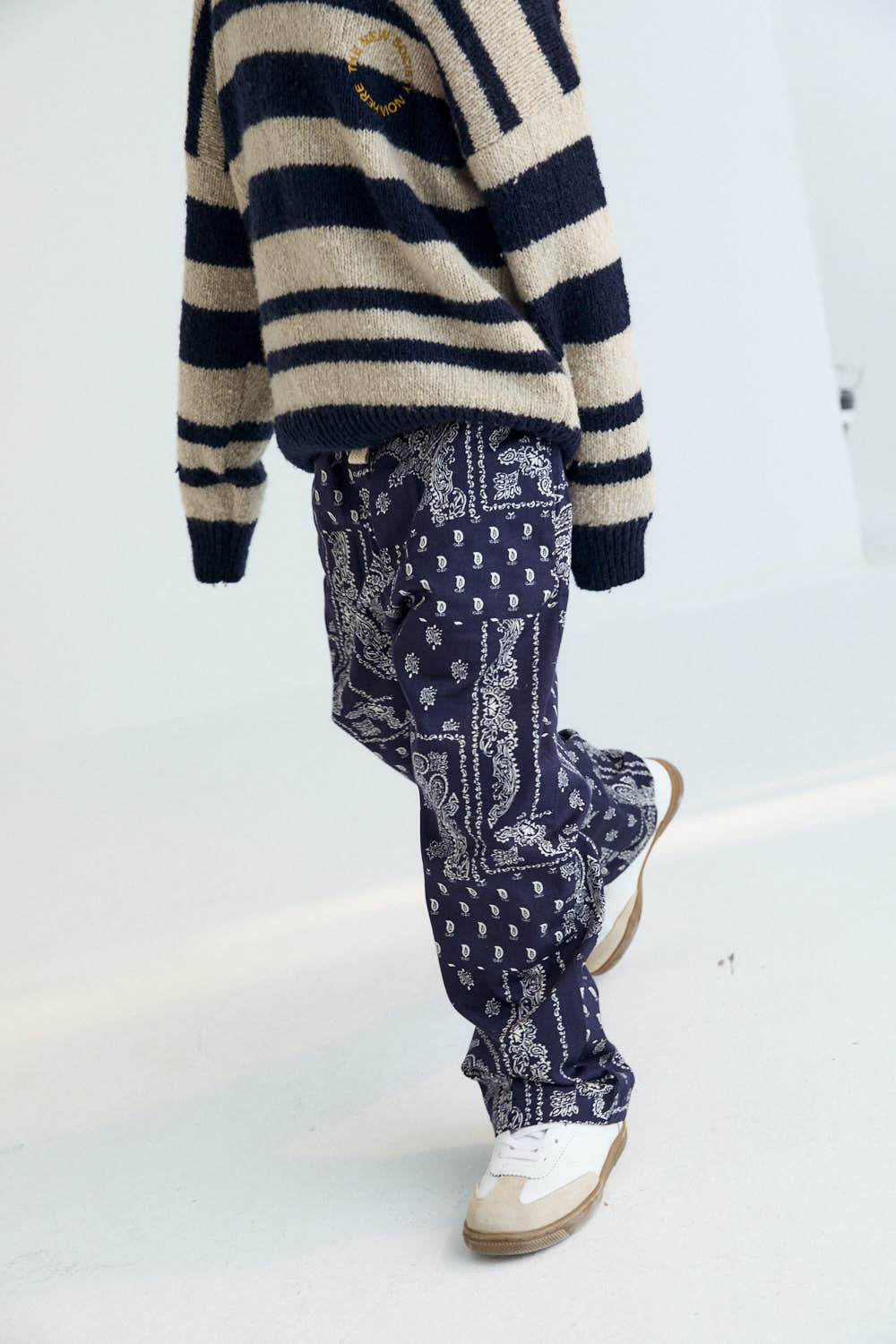The New Society Luis Print pantaloni bambino flanella cotone