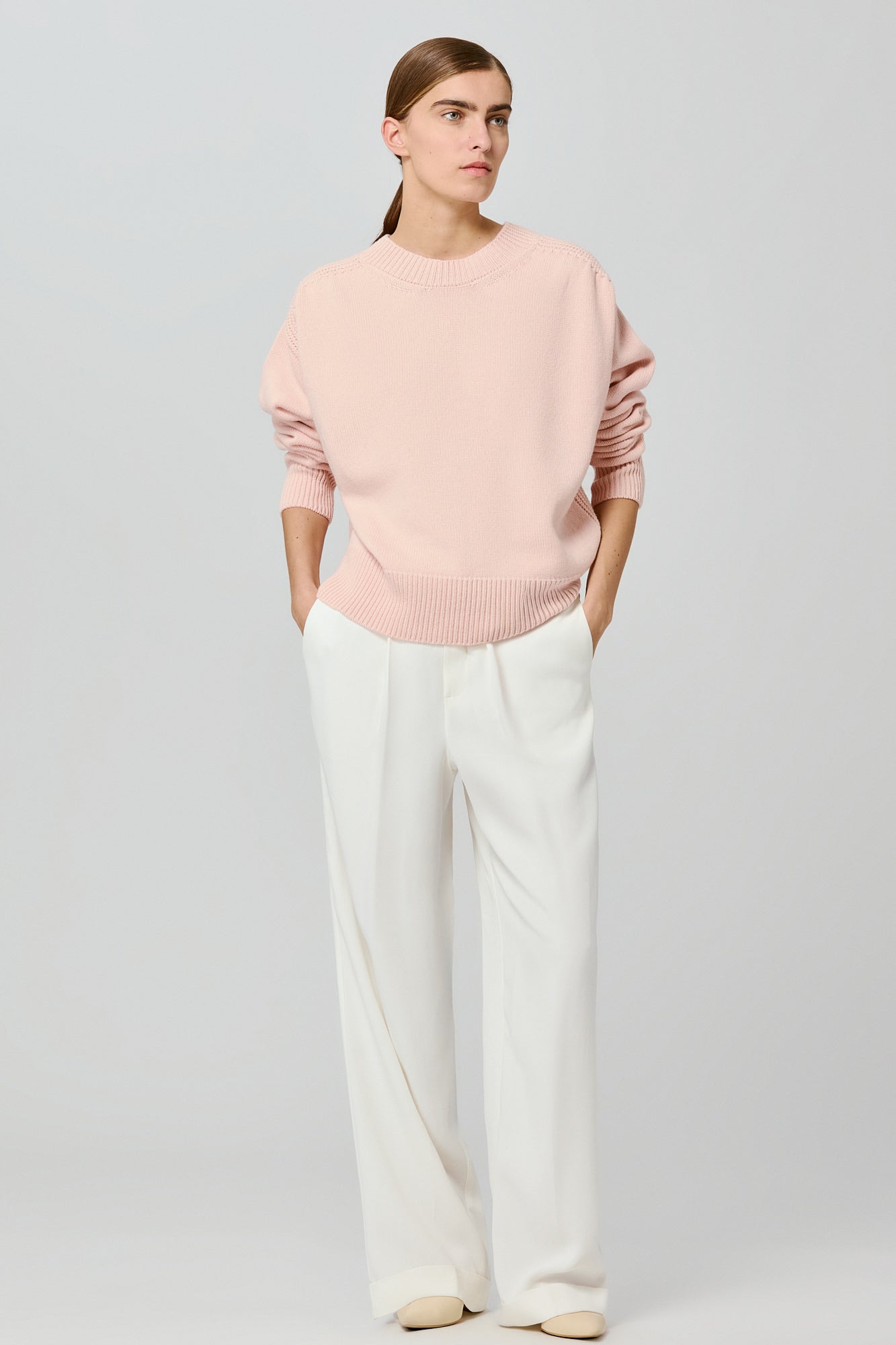 Sa Su Phi Medea maglione cashmere rosa spacco