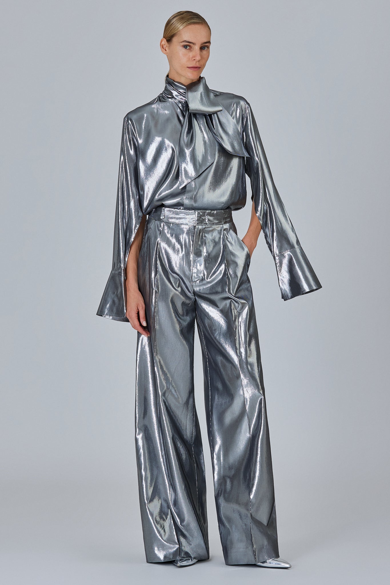 Sa Su Phi Bogart pantaloni larghi in lurex metallizzato